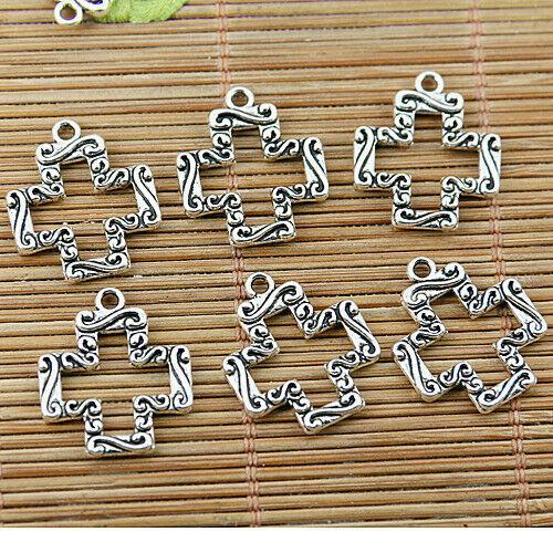 16pcs tibetan silver tone cross frame shaped charms EF1706