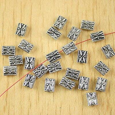 50pcs Tibetan silver square spacer beads H2671