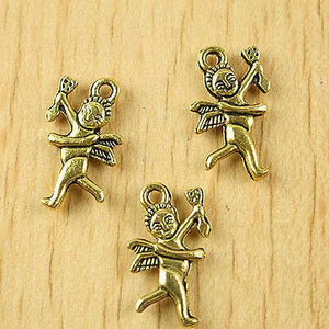 24pcs dark gold-tone cupid  pendant charm h1840