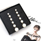 Fashion Jewelry Stud Earring Pearl Long Earring White Sapphire Earring