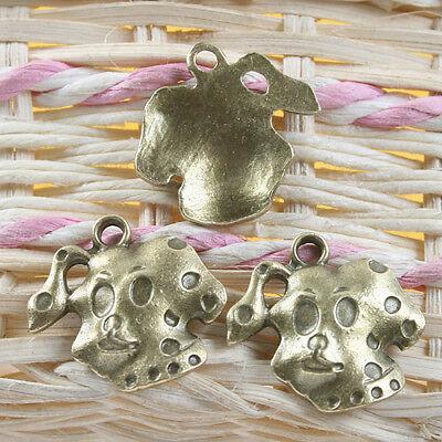 6pcs antiqued bronze color dog head pattern pendant charm G730