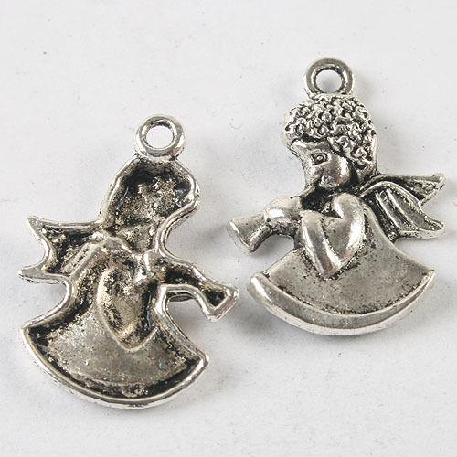 8pcs dark silver tone Piper Angel pendant h3703