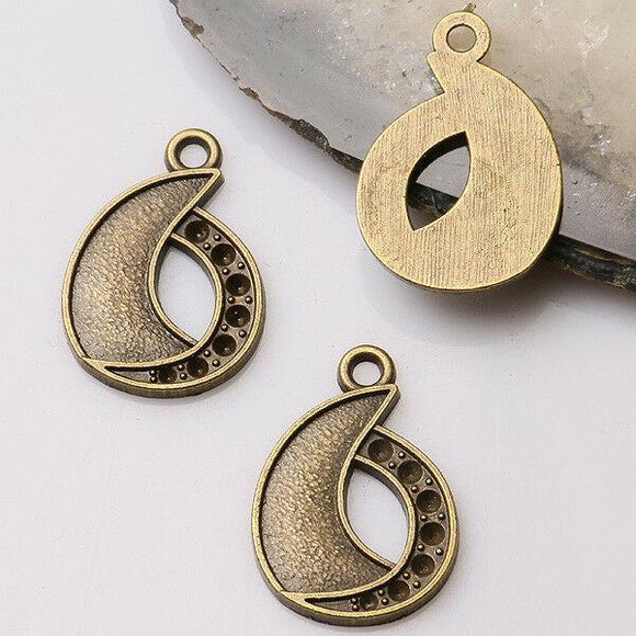 10pcs antiqued bronze color crafted note  charms  EF3470