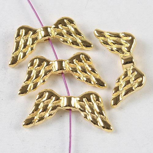 20pcs gold tone angel wing spacer beads h3976