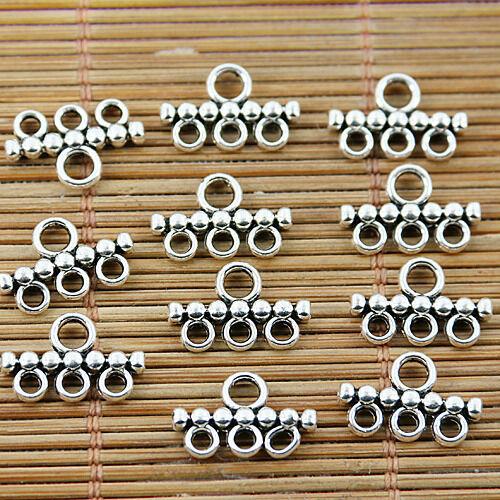 40PCS Tibetan silver 3 holes connectors EF1608