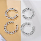 Jewelry Clip Earring Chains Diamond circle  Earring exaggerate Lioop Earring