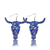 Fashion Jewelry Hook Earring Cute Cow Head sequins Leather earrings