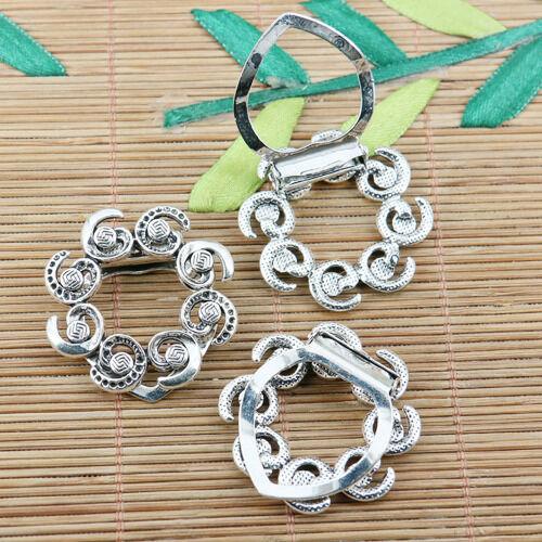 2pc tibetan silver tone 35.7mm delicate swirl clasp  EF1885