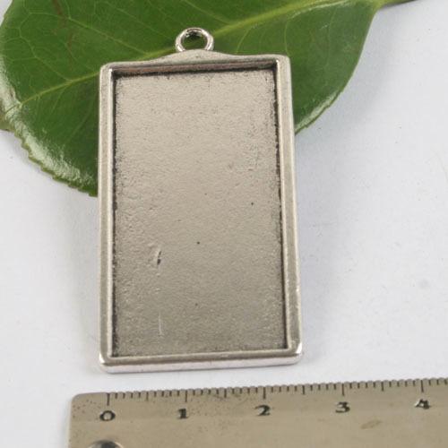 2pcs Tibetan silver retangle cabochon settings/photo frame h0669