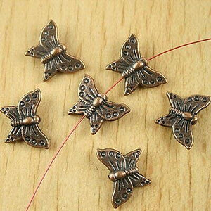 20pcs antiqued copper-tone butterfly spacer beads H2247