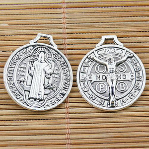 6pcs Tibetan silver Jesus round charms EF1386