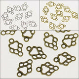 3- colors hollow oanimal footprint design connector  DIY jewerly making