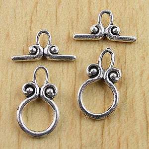 18sets Tibetan silver smooth Toggle Clasps h0625