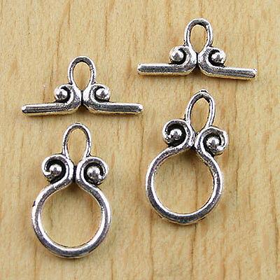 18sets Tibetan silver smooth Toggle Clasps h0625
