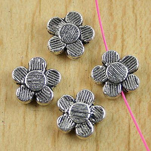 20pcs Tibetan silver crafted flower beads H0178