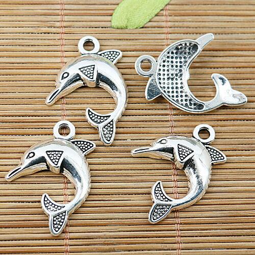 8pcs Tibetan silver nice dophin charms EF1866