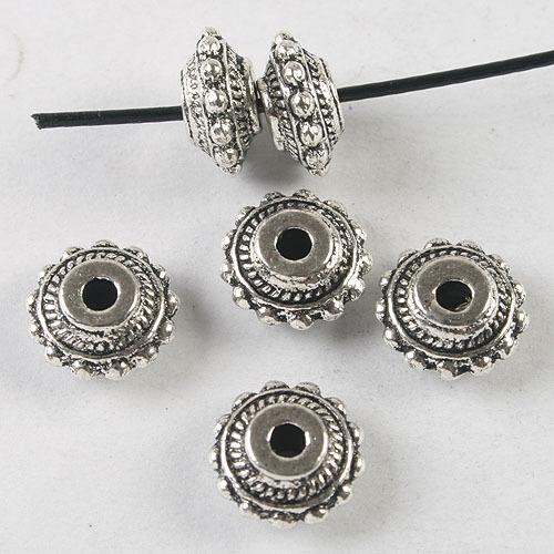 15pcs dark silver tone flower spacer beads 10.7mm h3840