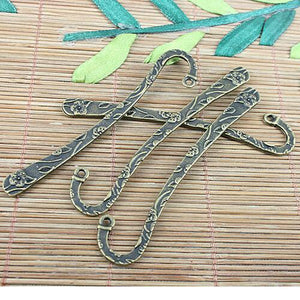 2pcs antiqued bronze color 2sided flower patterns bookmark design h3043