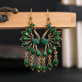 Fashion Jewelry Hook Earring The peacock Sapphire Earring Big Retro Earring