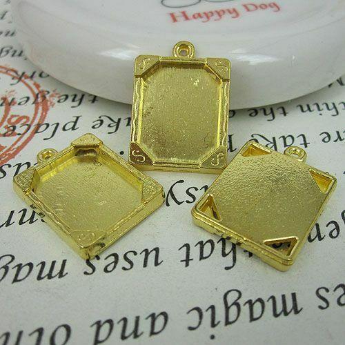 10pcs 20x16mm gold-tone picture frame charm G449