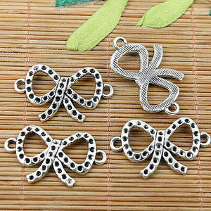 8pcs tibetan silver tone bow knot design connector EF1983
