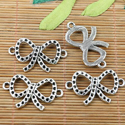 8pcs tibetan silver tone bow knot design connector EF1983