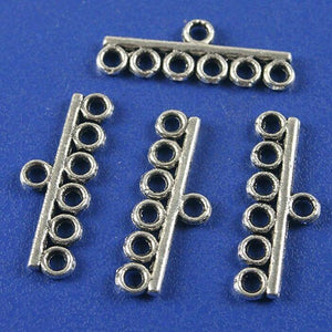 30pcs tibetan silver  tone 6 hole connector design h0117