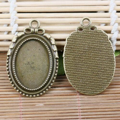 4pcs antiqued bronze tone oval cabochon settings EF2122