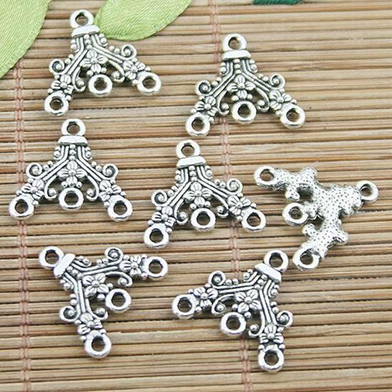 20pcs tibetan silver color  flower 1-3 design connector  H0681