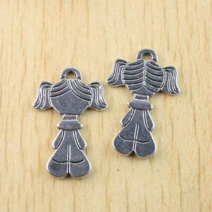 7pcs Tibetan silver cute girl portrait  charm h1130