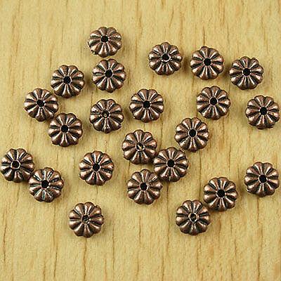 30pcs copper tone daisy flower spacer beads H1906