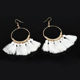 Fashion Bohemian Earrings Hook Tassel Fringe Boho Dangle Earrings Jewelry 1 Pair