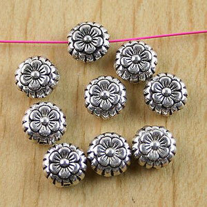 90pcs Tibetan silver flower spacer beads h0442