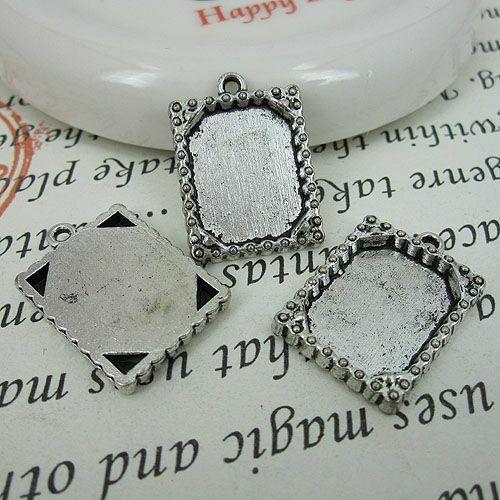 10pcs 20x16mm antiqued silver picture frame charm G453