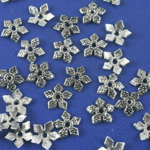 40PCS Tibetan silver tone floral 8mm bead caps G1140