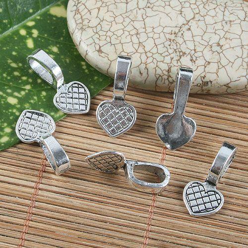 15pcs antiqued silver heart pendant charm G1240