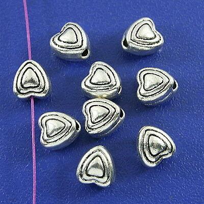 50pcs dark silver tone heart charms h3084