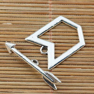 8sets silver tone arrow toggle clasp EF1920