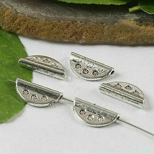 30pcs Tibetan silver color 2sided Tube design spacer beads 14x7mm H0495