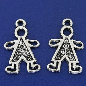 10pcs dark silver tone boy charms h3204
