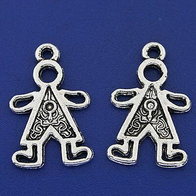10pcs dark silver tone boy charms h3204