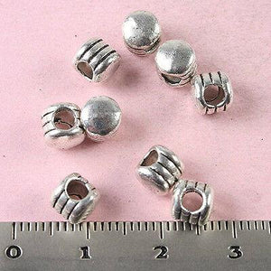 40pcs dark silver tone 6x5mm spacer beads h1676