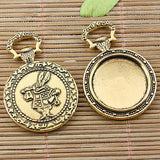 9pcs Mixed round cabochon setting(INNER SIZE:20mm) rabbit pattern EF2503-2505