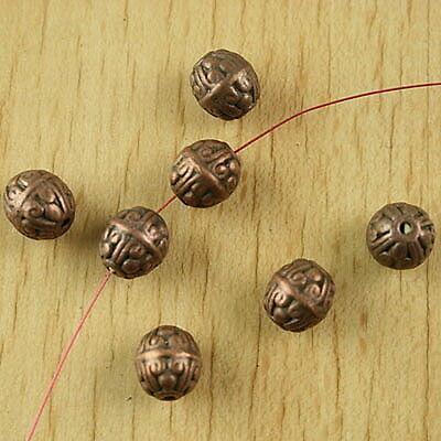 10pcs copper-tone sdudded spacer beads h2223