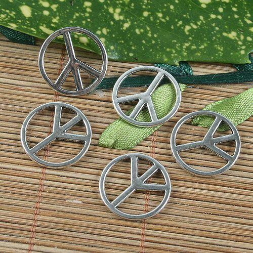 15pcs antiqued silver peace sign charm G1214