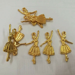 20pcs Gold tone ballet-dancer design Charms h0300