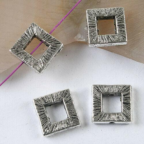 15pcs dark silver tone Square spacer beads 10mm  h3576