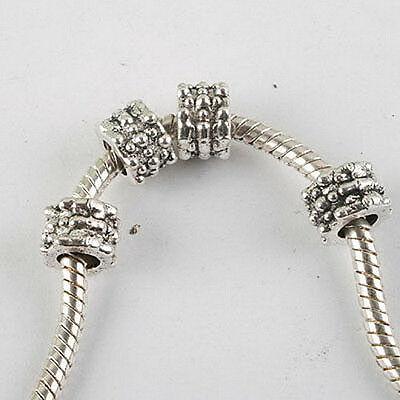 30pc dark silver-tone studded bead fit bracelet 8238