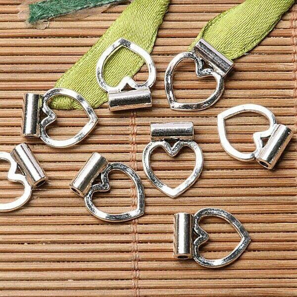 Tibetan silver plated heart frame charm pendants   100pcs  EF3564