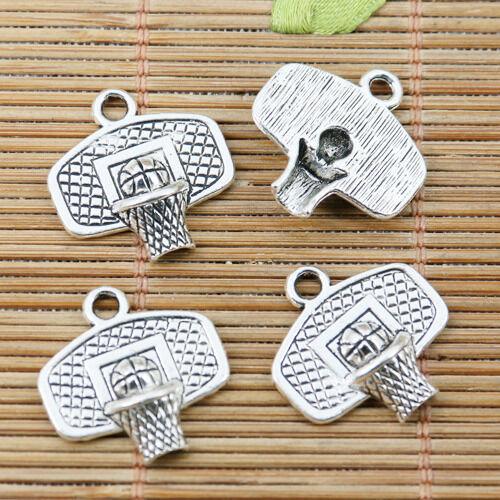 10pcs tibetan silver basketball and the hoop design charms EF2380